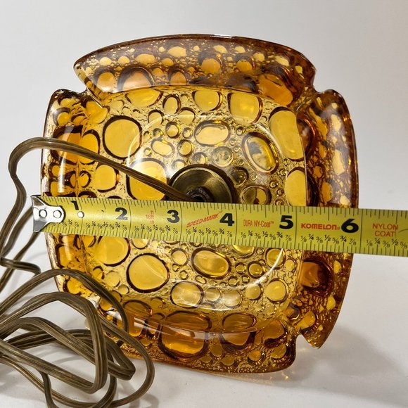 Vtg Joe St Clair Accent Lamp Bubbles Clear White Red Paperweight Signed Joe - Picture 16 of 16